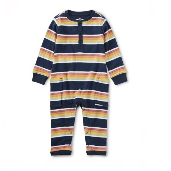 Tea Collection Other - NWT Tea Collection Striped Cargo Romper Size 0-3 Months